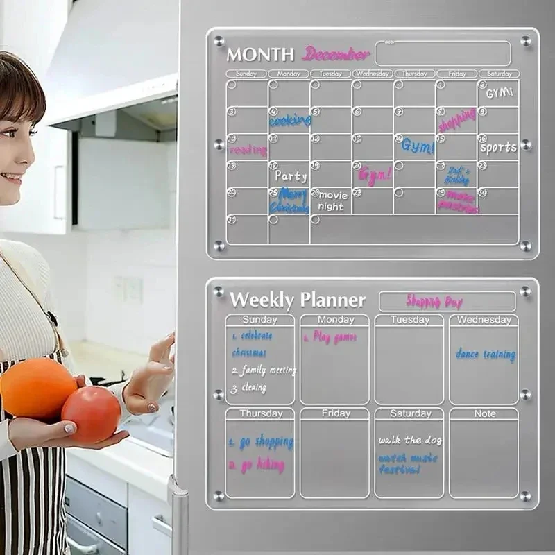 Baby Food Schedule - 냉장고 자석 스티커 투명 아크릴 달력