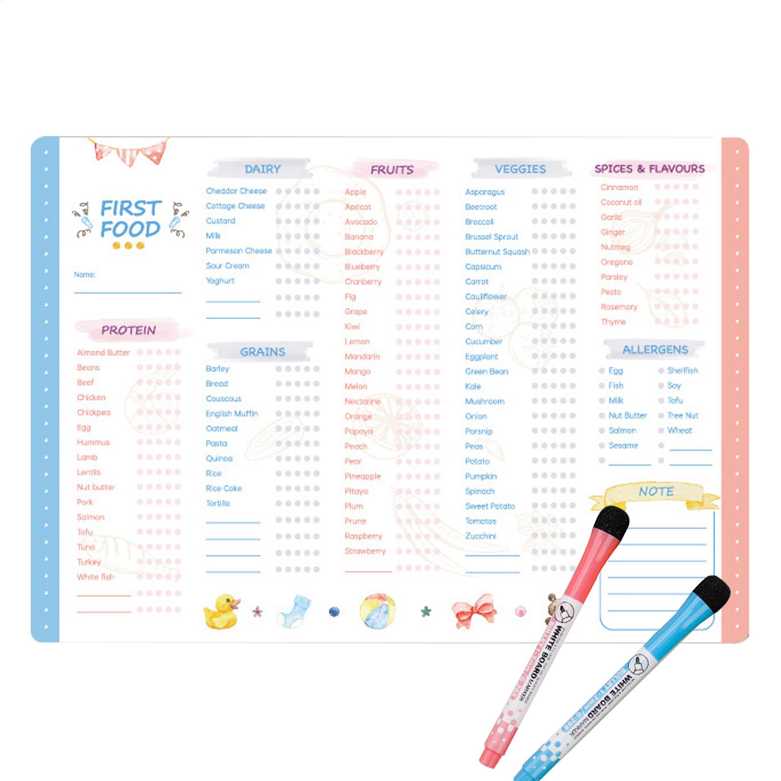 Baby Food Schedule - 첫 먹는 음식 차트 자석식 아기