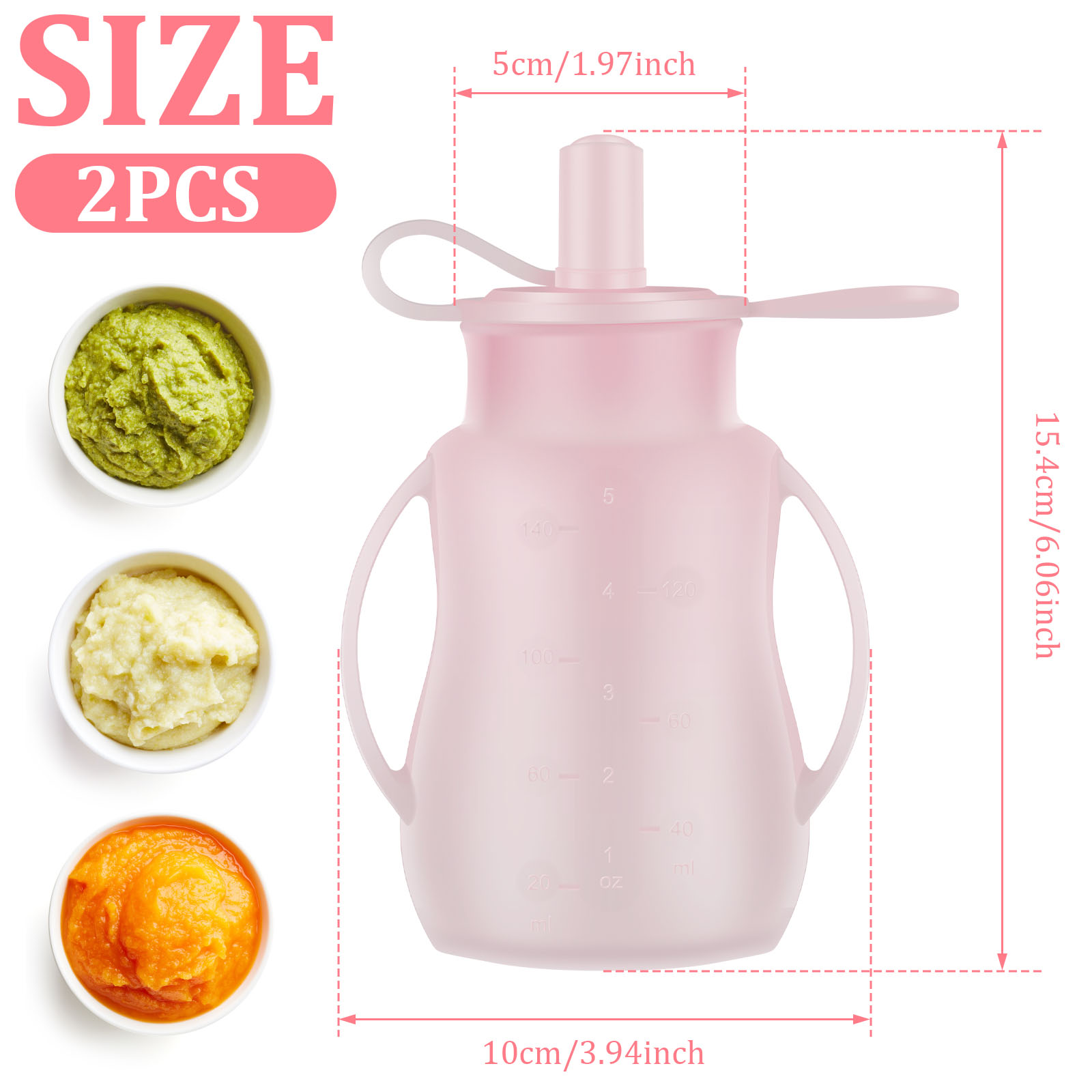 2Pcs 아기 수유 파우치 실리콘 베이비 푸드 파우치  - Baby Puree Pouch 리뷰 및 가격