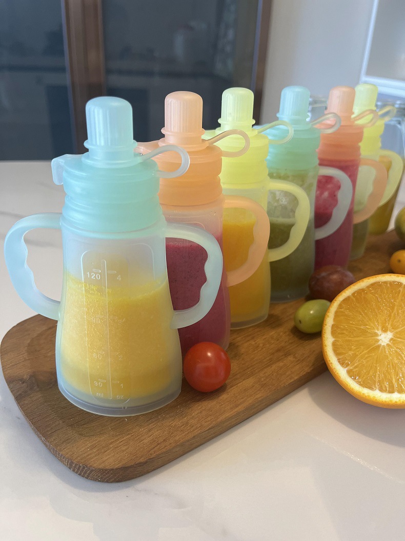 새로운 재사용 가능 실리콘 모유 저장팩, 누수 방지 흡 - Baby Puree Pouch 리뷰 및 가격