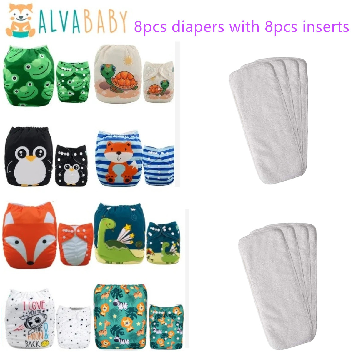 (팩당 8pcs 삽입물이 있는 8pcs 기저귀) ALV - Pampers Diaper Premium Care 리뷰 및 가격